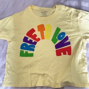 Free To Love cropped t shirt from Mighty Love. Never worn.